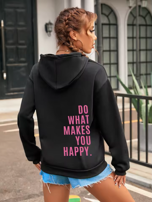סווטשירט קפוצ'ון "Do What Makes You Happy"
